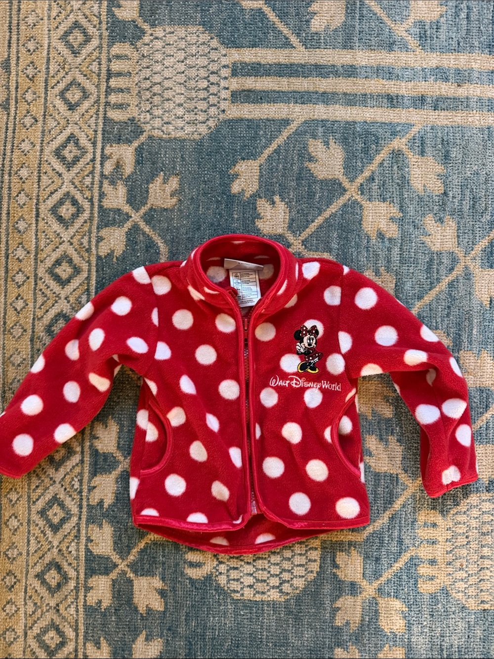Disney Red & White Polka Dot Minnie Mouse Fleece Jacket
